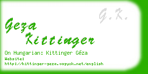 geza kittinger business card